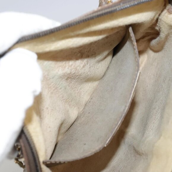 GUCCI GG Supreme Web Sherry Line Shoulder Bag PVC Beige Gold Auth 110668 - Picture 14 of 16